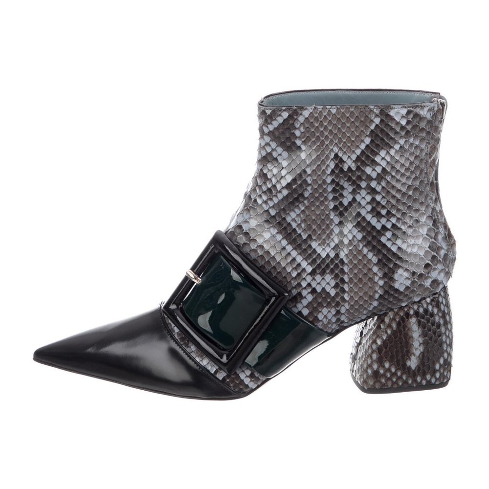 MIU MIU python and leather ankle boots, IT 37.5